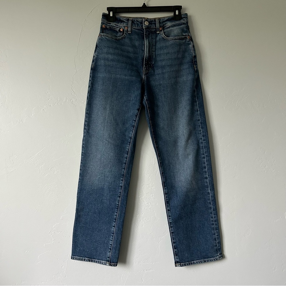 Buck Mason Rider Stretch Ridge Twill Dark Indigo Straight Leg Jeans Size 27
